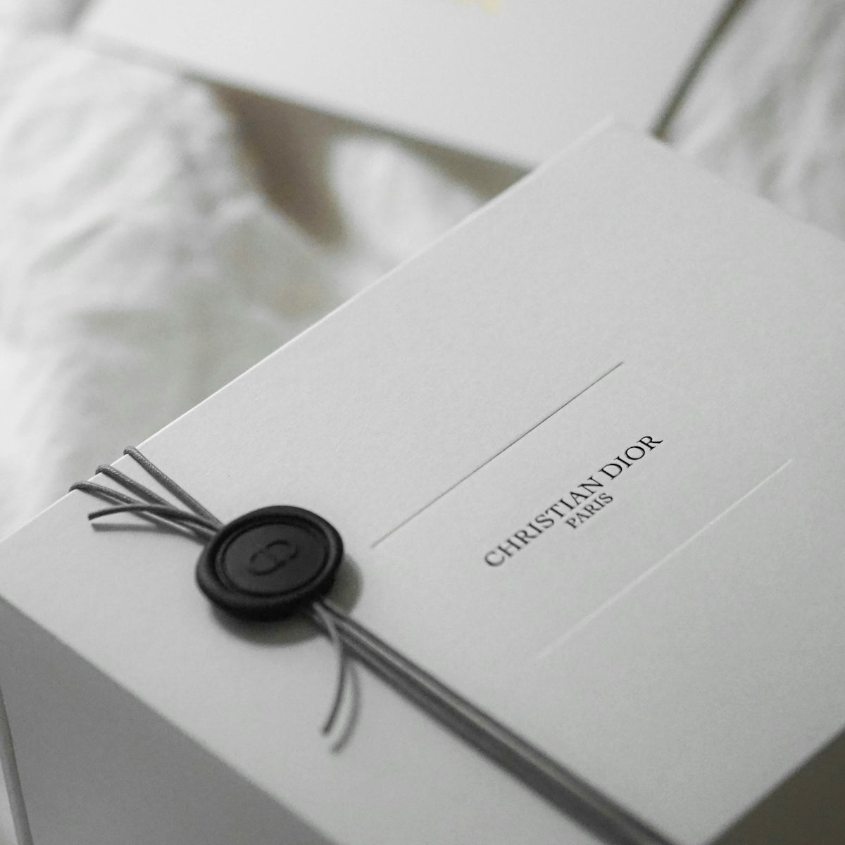 Christian dior gift box with wax seal