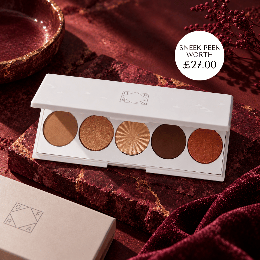 Cohorted Beauty subscription gift box with assorted luxury skincare and makeup products in elegant packaging.