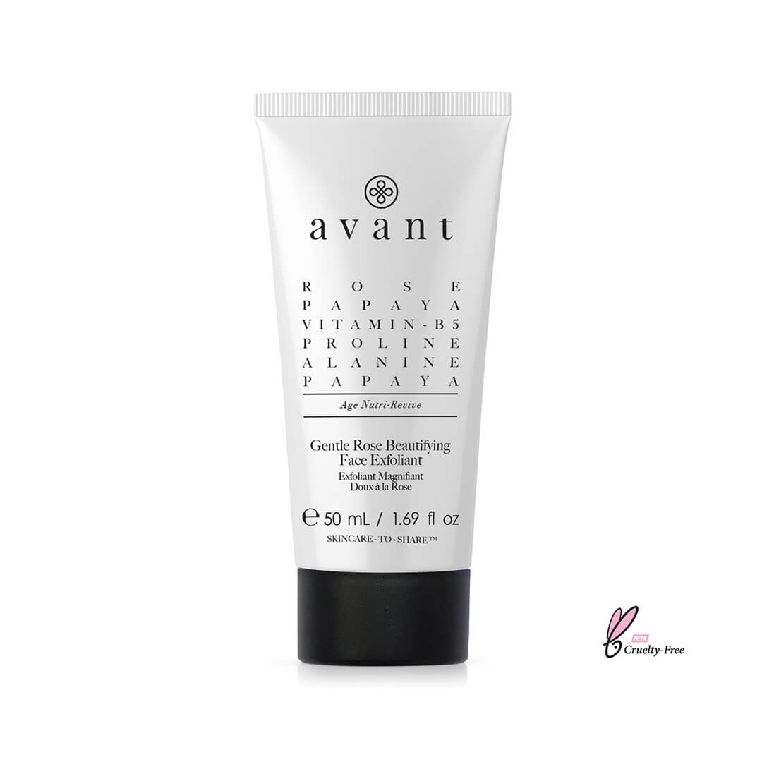 Cohorted, Beauty Box, Exclusive, Luxury, UK, Skincare, Cosmetics, Makeup, Gift, Subscription, Avant Skincare, Gentle rose beautifying face exfoliant